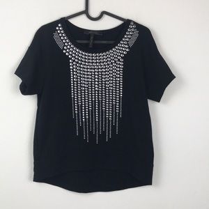 Bcbg Maxazria black top silver button